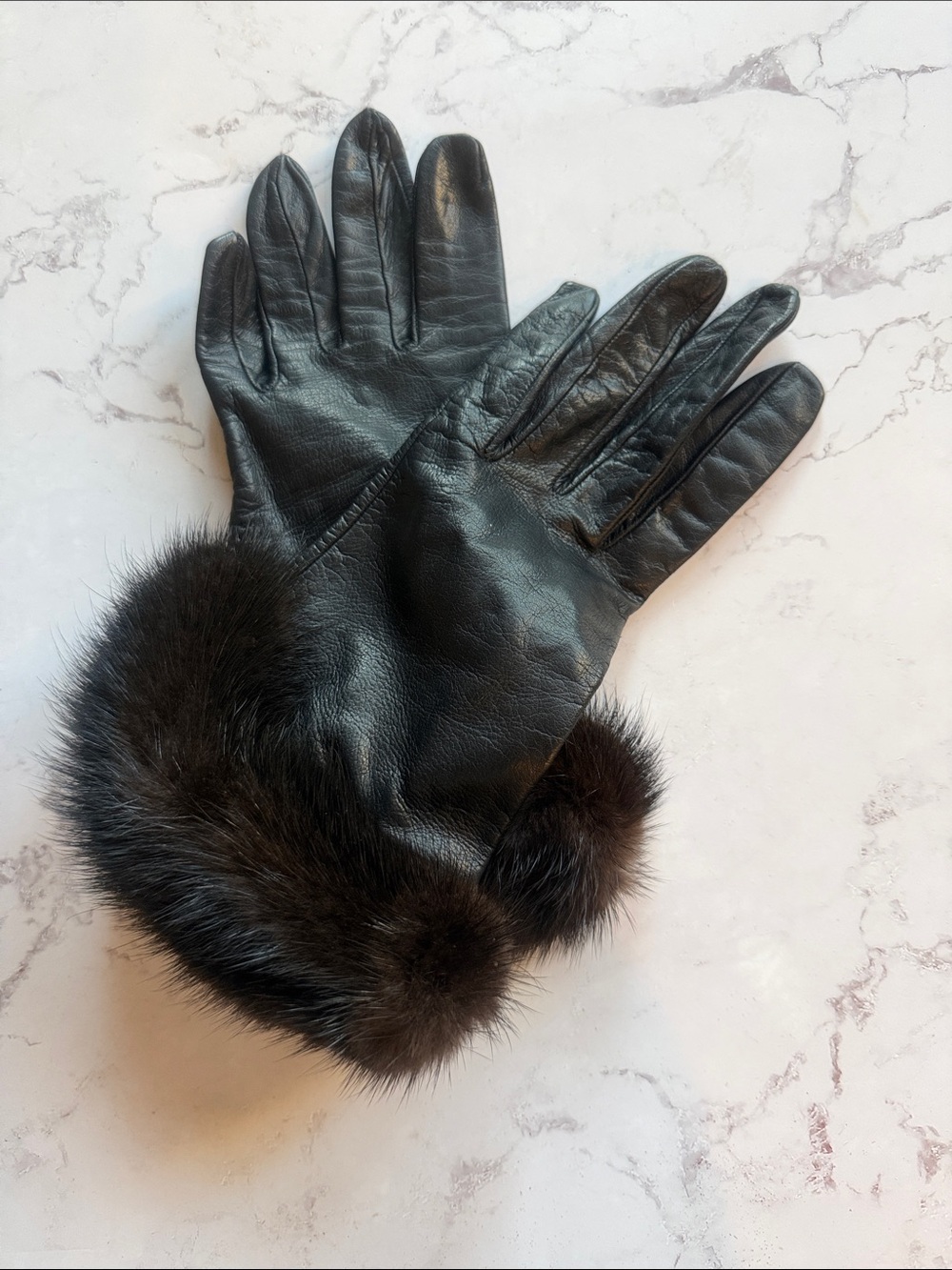 Vintage Christian Dior fur gloves